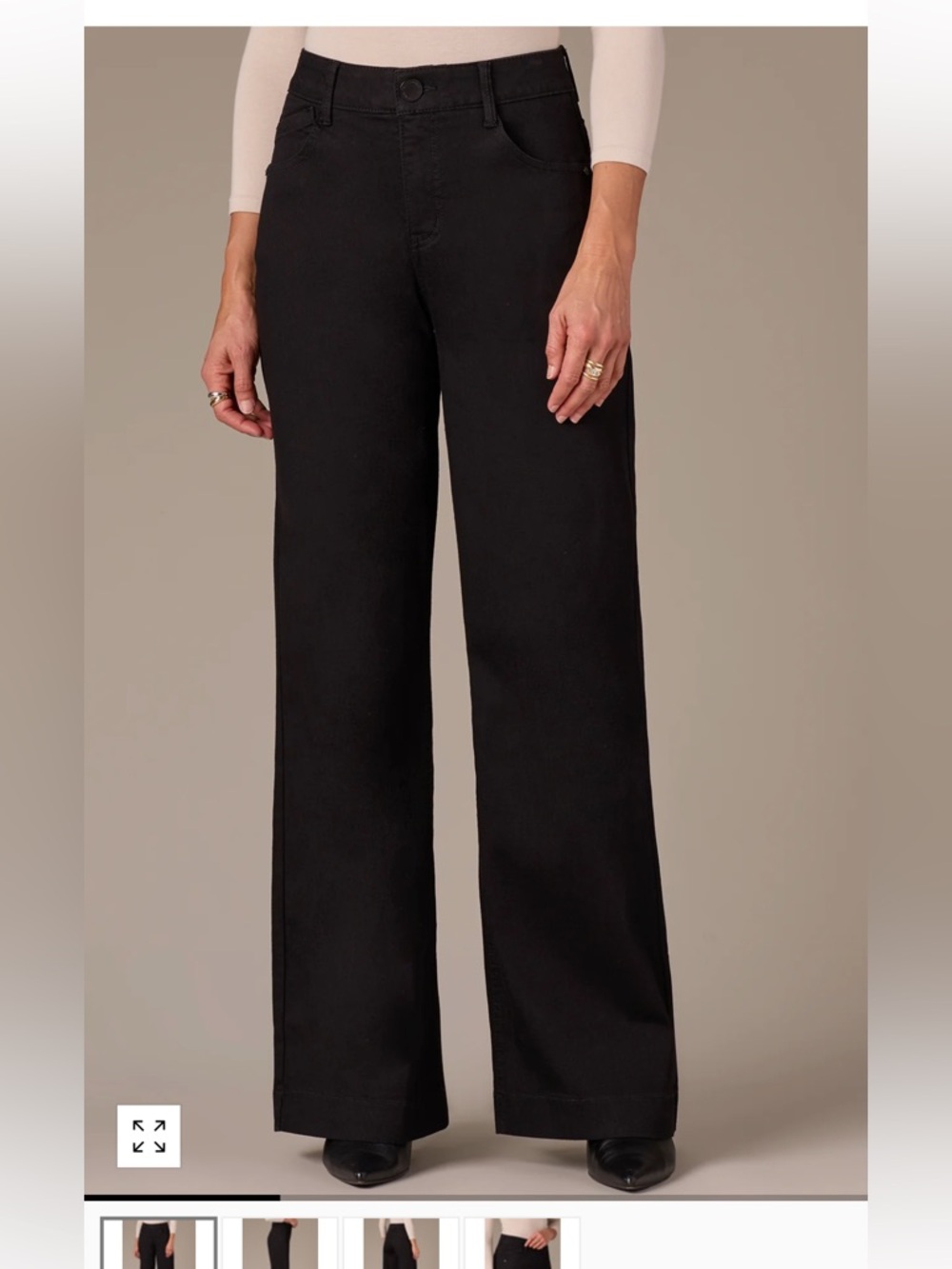 Wit & Wisdom Sam High Rise Wide Leg Jeans Size 0 NWT Black